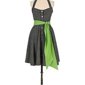 Anthropologie Maeve fit-and-flare pinstripe halter dress